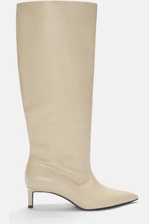 Pull&Bear Botas Altas De Tacão Em Ponta