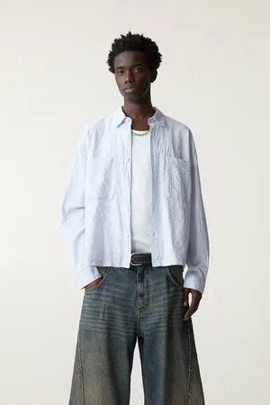 Pull&Bear Camisa Aos Quadrados Com Efeito Enrugado