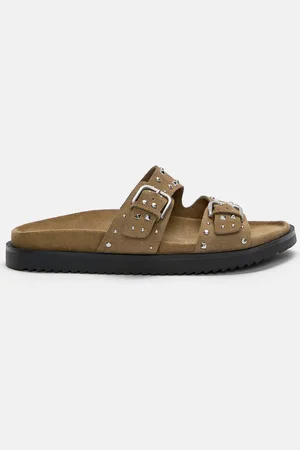 Pull&Bear Sandálias Com Fivelas E Tachas Em Pele