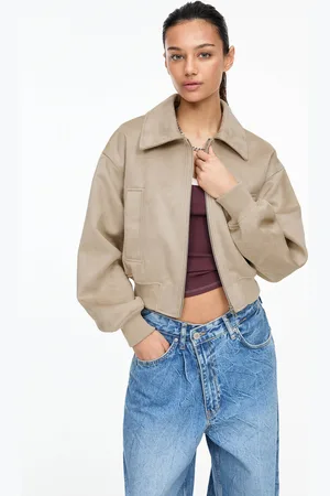 Pull&Bear Casaco Bomber Com Efeito De Camurça