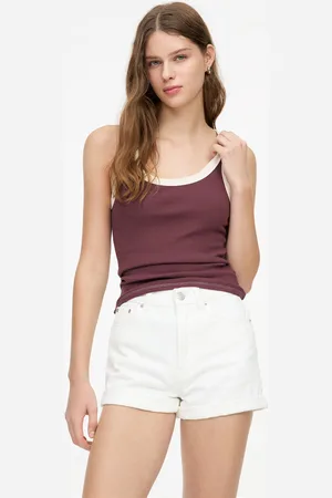 Pull&Bear Calções Denim Mom Fit Com Dobra