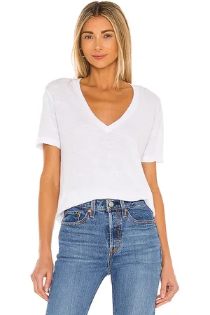 MONROW Oversized V Neck Tee in - . Size L (also in S, XL, XS).