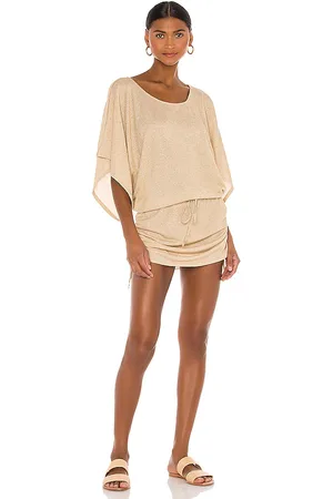 Luli Fama Cosita Buena South Beach Dress in - Beige. Size L (also in M, S, XS).