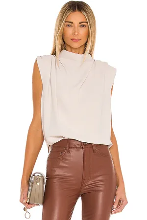 Amanda Uprichard Sleeveless Fabienne Top in - Cream. Size L (also in M, S, XS).