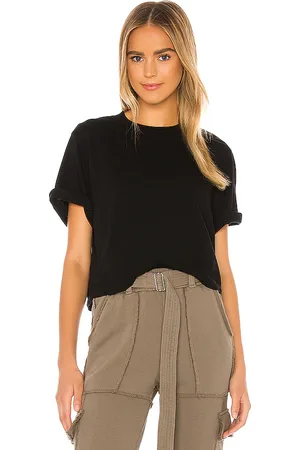 Cotton Citizen Tokyo Crop Tee in - Black. Size L (also in M, S, XS).