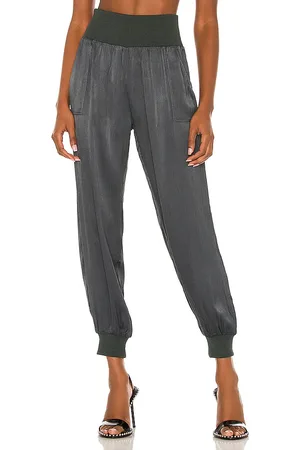 Bobi BLACK Sleek Textured Pant in - Grey. Size L (also in XL, XS).