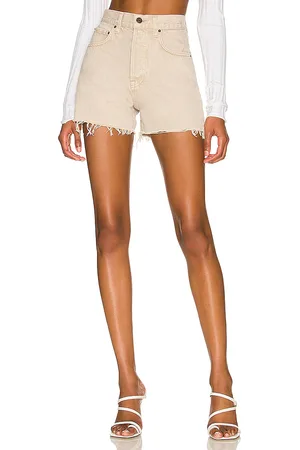GRLFRND Jules Super High Rise Vintage Short in - Beige. Size 29 (also in 30, 31, 32).