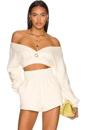 Camila Coelho Kenzie Pullover in - Ivory. Size M (also in S, XS, XXS).