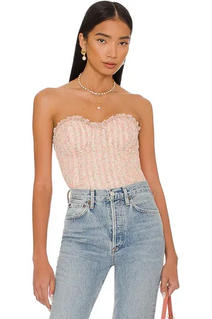 MAJORELLE Ilaria Bustier Top in - Blush. Size M (also in XL).