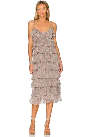 Tularosa Tatum Midi Dress in Julian Floral in - Pink. Size L (also in XS).