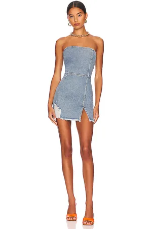 SER.O.YA Leighton Dress in - Denim-Medium. Size L (also in M, S, XL, XS).