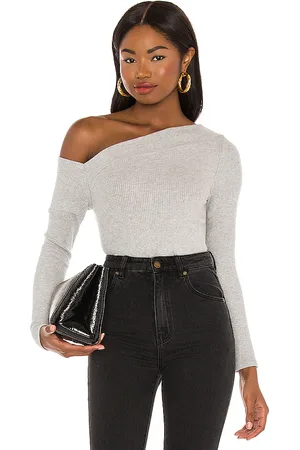 Michael Lauren Maples Long Sleeve Top in - Grey. Size L (also in M, S, XL, XS).
