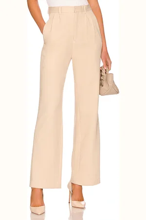 MONROW Bonded Thermal Pleated Pant in - Cream. Size L (also in M).