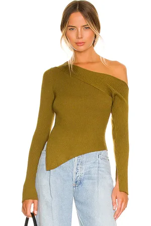 Camila Coelho Shauna Sweater in - Olive. Size M (also in S, XS).