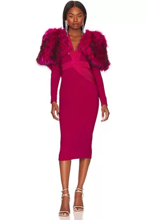 Zhivago Mulher Vestidos Midi - Heiress Faux Fur 2 Piece Midi Dress in - Pink. Size 2 (also in 4).