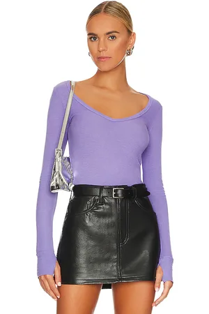 Michael Lauren Otis Long Sleeve Top in - Lavender. Size L (also in S, XL).
