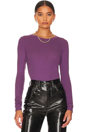 LA Made Long Sleeve Crew Neck Top in - Purple. Size S (also in XS).