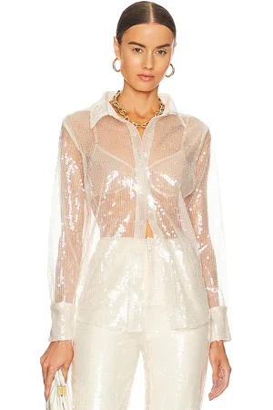 MORE TO COME Wyatt Button Down Top in - Ivory. Size M (also in S, XS).