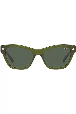 vogue X Hailey Bieber Cat Eye Sunglasses in - Olive. Size all.