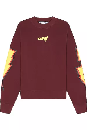 OFF-WHITE Thunder Stable Skate Crewneck in - Burgundy. Size L (also in XL, S, M).