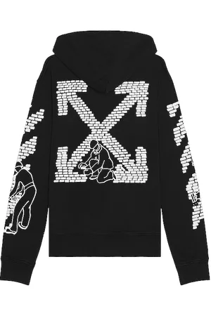 OFF-WHITE Bricks Slim Hoodie in - Black. Size L (also in M, S, XL, XS).