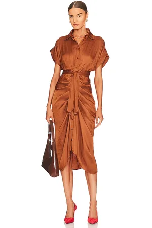 Steve Madden Tori Midi Dress in - Rust. Size 0 (also in 2, 4).