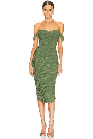 Norma Kamali Walter Midi Dress in - Green. Size L (also in M, S, XL, XS, XXS).