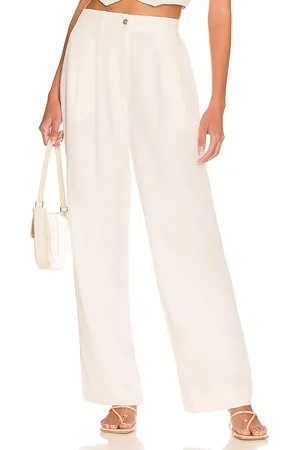 Donni. Pleated Trouser in - Cream. Size L (also in M, XL).