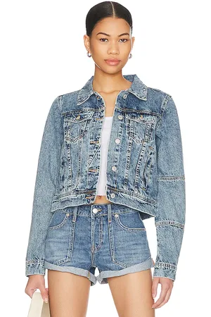 Free People X We The Free Rumors Denim Jacket in - Denim-Medium. Size S (also in XS).