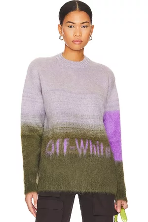 OFF-WHITE Mulher Mohair Helvetica Logo Crewneck in - Purple. Size 40 (also in 38, 42).