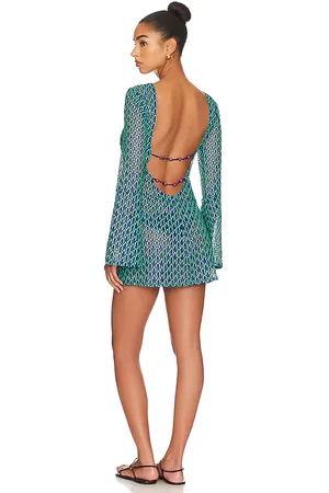 House of Harlow X REVOLVE Saskia Mini Dress in - Teal. Size L (also in XL).