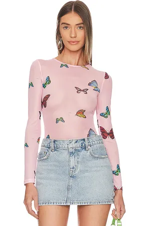 superdown Ari Butterfly Mesh Top in - . Size S (also in XS, XXS).