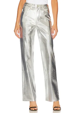 WeWoreWhat Straight Leg in - Metallic Silver. Size 23 (also in 24, 25, 28).