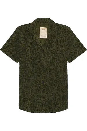 Oas Squiggle Cuba Terry Shirt in - Green. Size L (also in M, S, XL/1X).