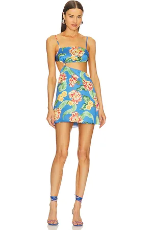 MORE TO COME Aminah Mini Dress in - Blue. Size L (also in M, XL).