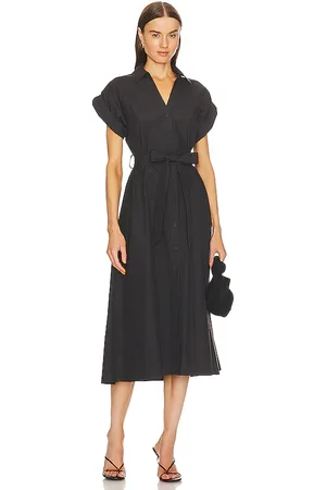BROCHU WALKER Fia Belted Dress in - Black. Size L (also in S, XS).
