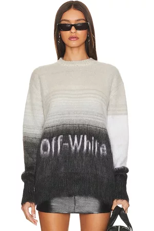 OFF-WHITE Mulher Mohair Helvetica Logo Crewneck in - Black. Size 38 (also in 40, 42, 44).