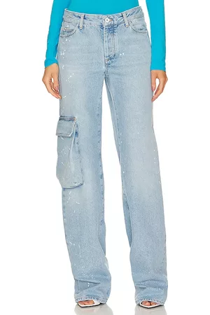 OFF-WHITE Mulher Calções - Toybox Painted Pocket Pants in - Blue. Size 25 (also in 26, 27, 28).