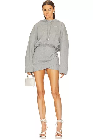 OFF-WHITE Mulher Camisolas com capuz - For All Helv Hoodie Sweatdress in - Grey. Size L (also in XS, S, M, XL).