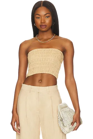 FAITHFULL THE BRAND Latia Top in - Beige. Size XL (also in XXL).