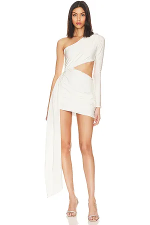 Khanums X Revolve One Shoulder Sash Mini Dress in - Ivory. Size S (also in XS).