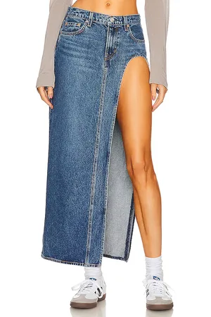 GRLFRND Blanca Maxi Skirt in - Denim-Medium. Size 25 (also in 26).