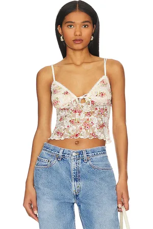 MORE TO COME Fia Lace Cami Top in - Cream. Size L (also in M, XL).