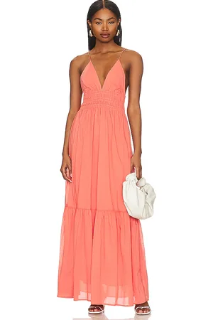 FAITHFULL THE BRAND Palmilla Maxi Dress in - Coral. Size XL (also in XXL).
