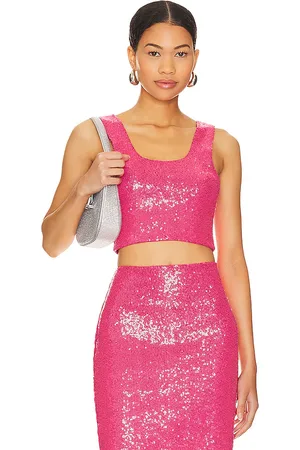 Commando Sequin Crop Top in Pink - Pink. Size L (also in M).
