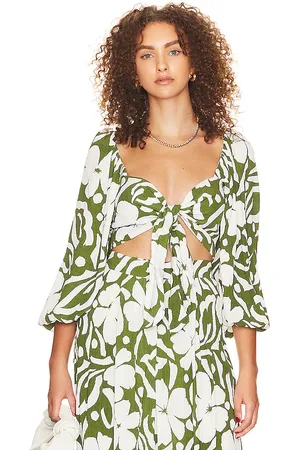 FAITHFULL THE BRAND Margherita Top in - Green. Size M (also in XL, XXL).