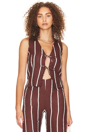FAITHFULL THE BRAND Elfie Top in - Brown. Size XL (also in XXL).