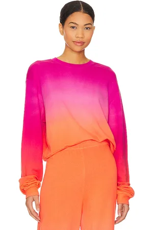 Michael Lauren Exon Drop Shoulder Crop Pullover Sweatshirt in - Pink. Size S (also in XS).