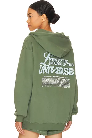 The Mayfair Group Angel Number Zip Up Hoodie in - Green. Size L/XL (also in M/L, S/M, XS).