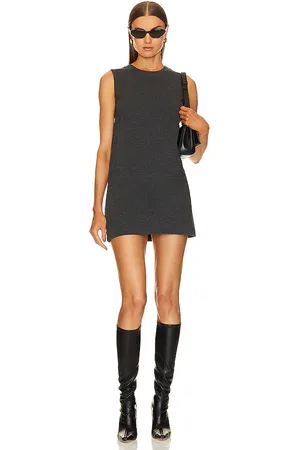 Norma Kamali Sleeveless Tailored Terry Mini Dress in - Charcoal. Size M (also in XL).
